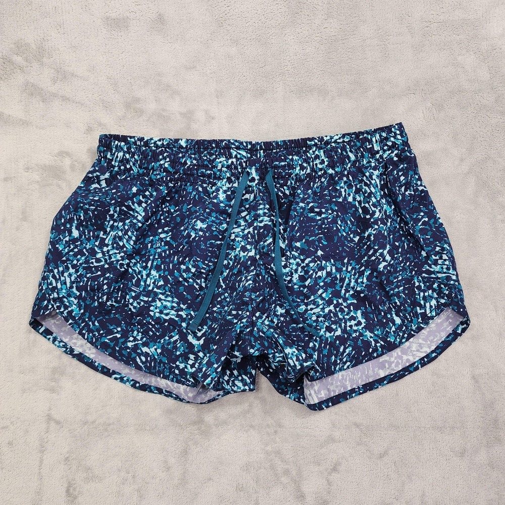 Old Navy Active Shorts Womens S Blue Geometric 3" Lined Running GO-DRY Athletic
